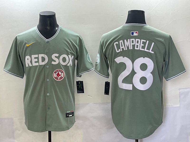 Men 2025 Boston Red Sox #28 Campbell Light Green Joint Name Nike MLB Jersey style 10->boston red sox->MLB Jersey